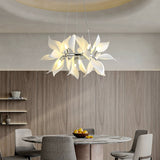 Petala Amber Art Glass Chandelier – illuminated warm ambiance setting