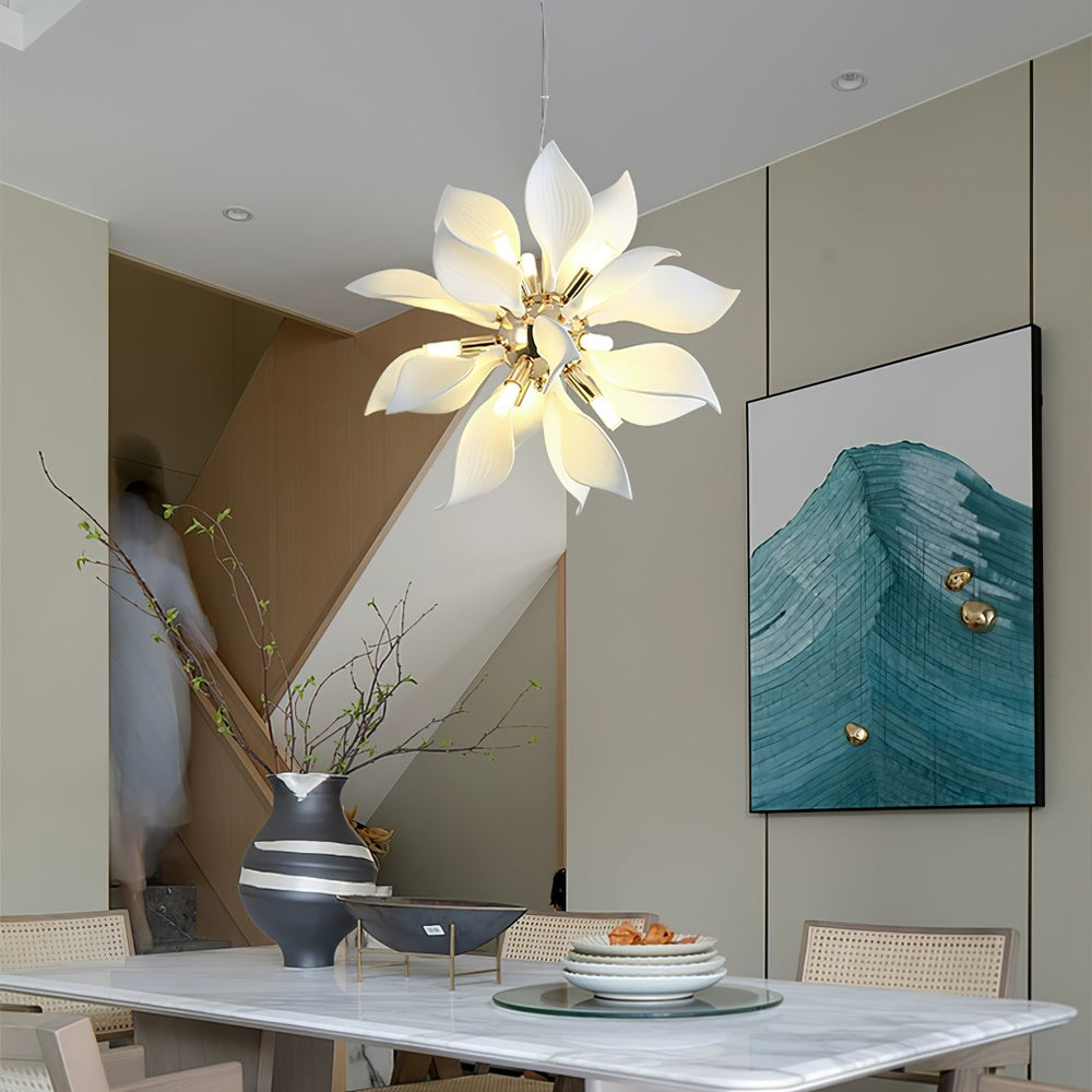 Petala Amber Art Glass Chandelier