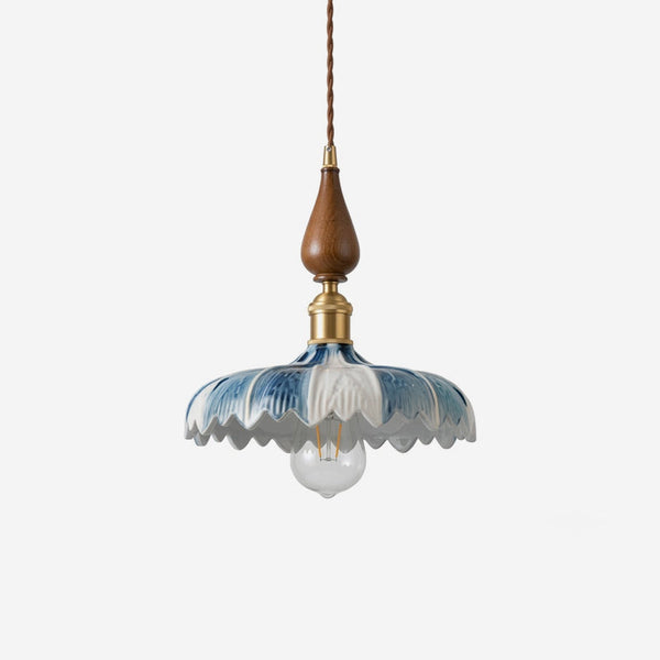 Cerulyn Curated Mouth-Blown Frosted Glass Pendan
