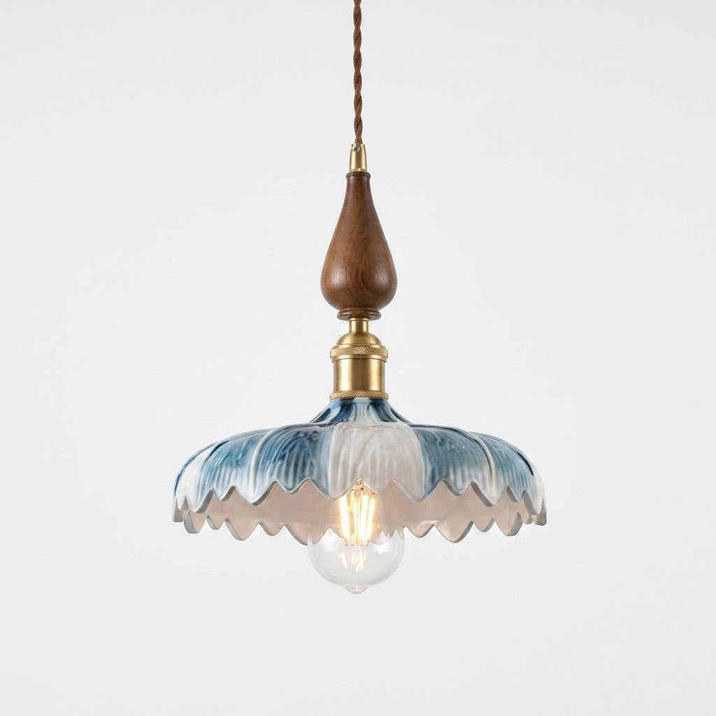 Cerulyn Curated Mouth-Blown Frosted Glass Pendan – Dia 25cm x H 8cm  ∅ 9.8 x H 3.1 finish configuration