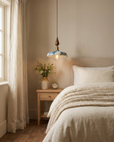 Cerulyn Curated Mouth-Blown Frosted Glass Pendan – illuminated warm ambiance setting