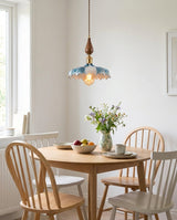 Cerulyn Curated Mouth-Blown Frosted Glass Pendan – dimensional scale reference
