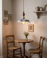 Cerulyn Curated Mouth-Blown Frosted Glass Pendan – full fixture elevation view