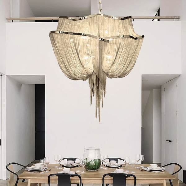 Chains Shimmering Curated Brushed Nickel Iron Ch