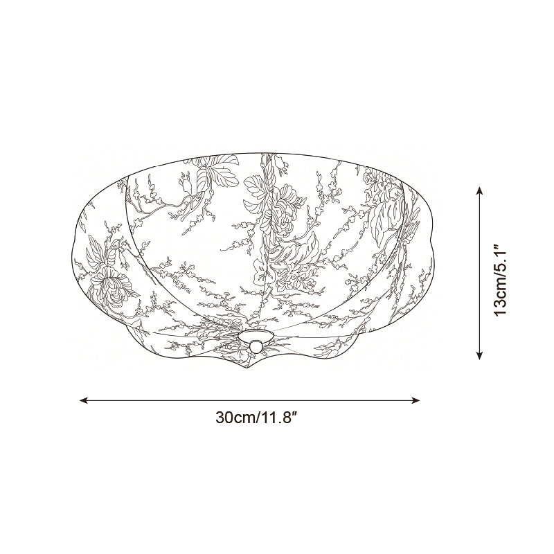 Chantoria Curated Iron & Glass Flush Mount Ceili – macro detail view