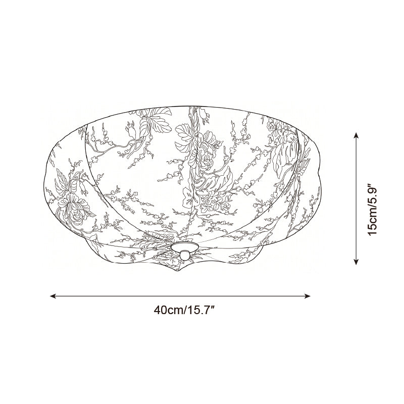 Chantoria Curated Iron & Glass Flush Mount Ceili – illuminated warm ambiance setting