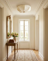 Chantoria Curated Iron & Glass Flush Mount Ceili installed in residential dining space