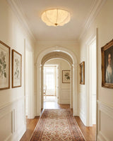 Iron & Glass craftsmanship detail on Chantoria Curated Iron & Glass Flush Mount Ceili