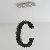 Charcoal Sculptural Chandelier (Model C) - Angle 8