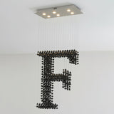 Charcoal Sculptural Chandelier (Model F) - Angle 8