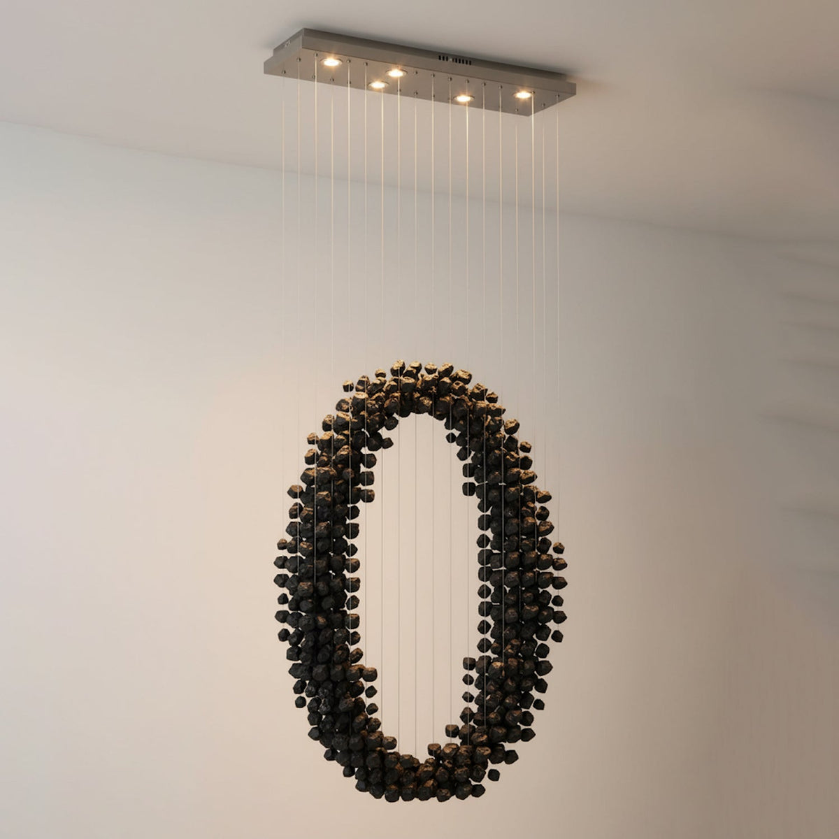 Charcoal Chandeliers O Curated Iron & Glass Chan – handcrafted surface texture