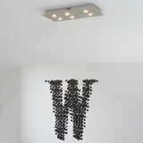 Charcoal Chandeliers W Curated Iron & Glass Chan – L 39.4 x W 13.8 x H 98.4  L100cm x W 35c finish configuration