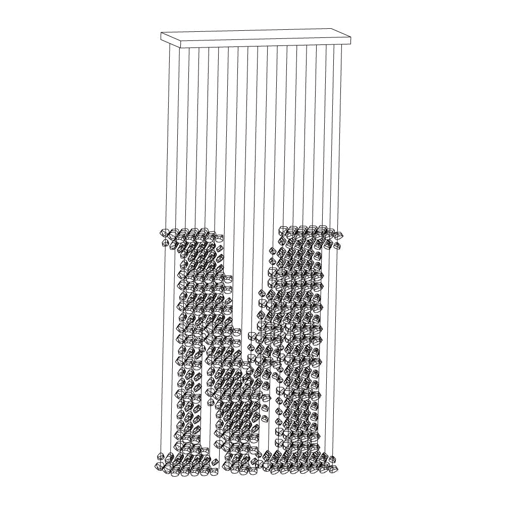 Charcoal Chandeliers M to R Curated Iron & Glass – illuminated warm ambiance setting #1