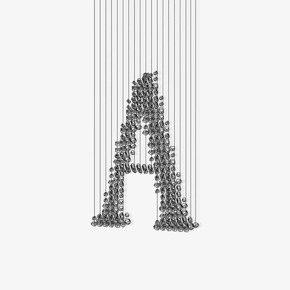 Charcoal Sculptural Chandelier (Model A) - Angle 8