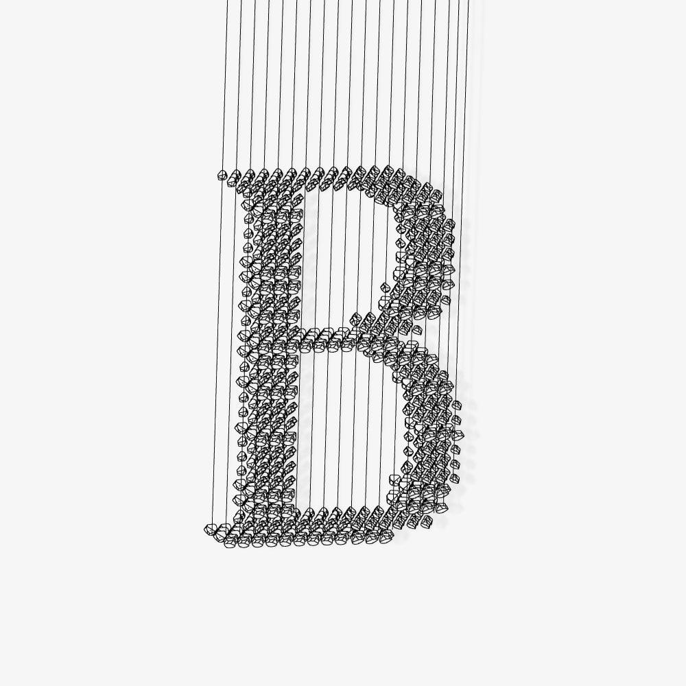 Charcoal Sculptural Chandelier (Model B) - Angle 7