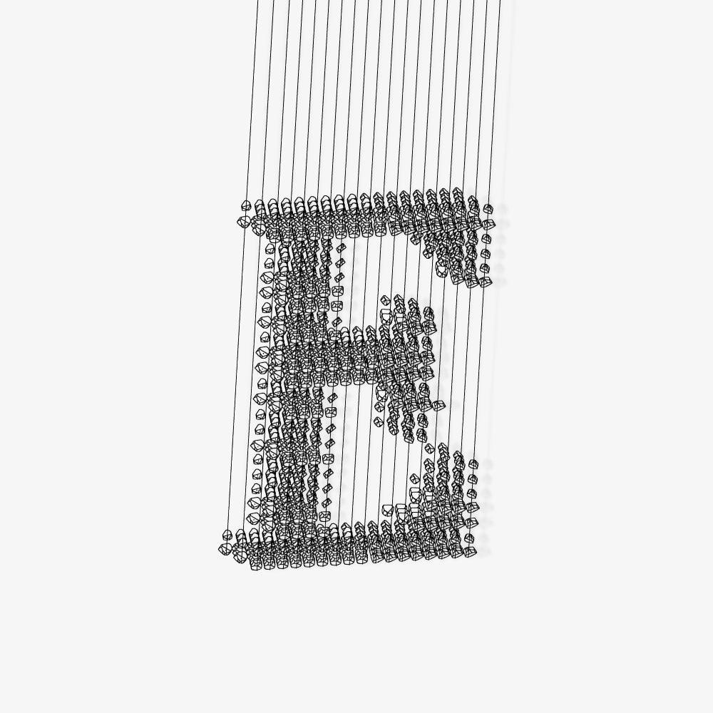 Charcoal Sculptural Chandelier (Model E) - Angle 10