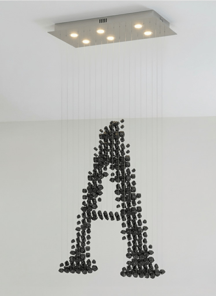 Charcoal Sculptural Chandelier (Model A) - Angle 10