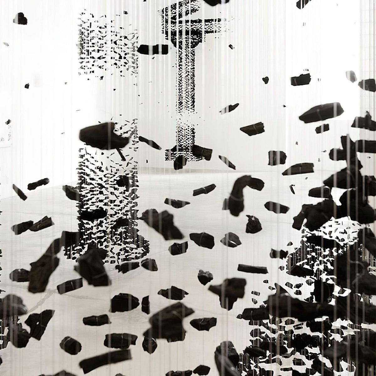 Charcoal Sculptural Chandelier (Model R) - Angle 2