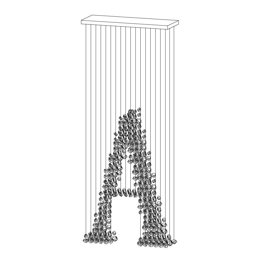 Charcoal Sculptural Chandelier (Model A) - Angle 9