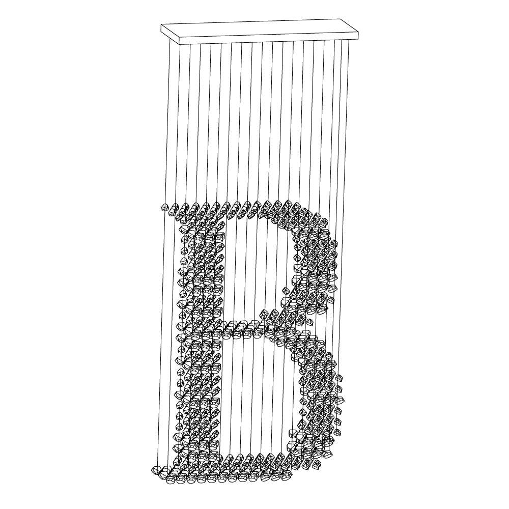 Charcoal Sculptural Chandelier (Model B) - Angle 6