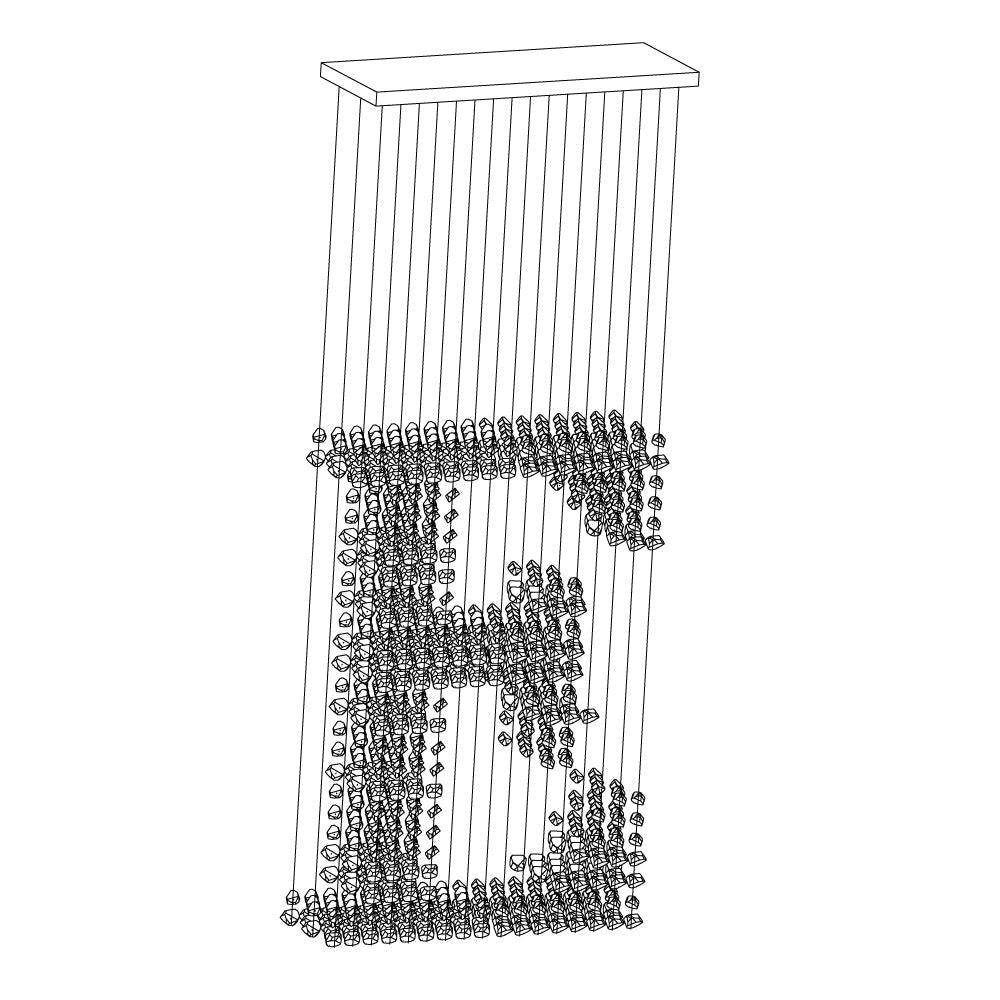 Charcoal Sculptural Chandelier (Model E) - Angle 9