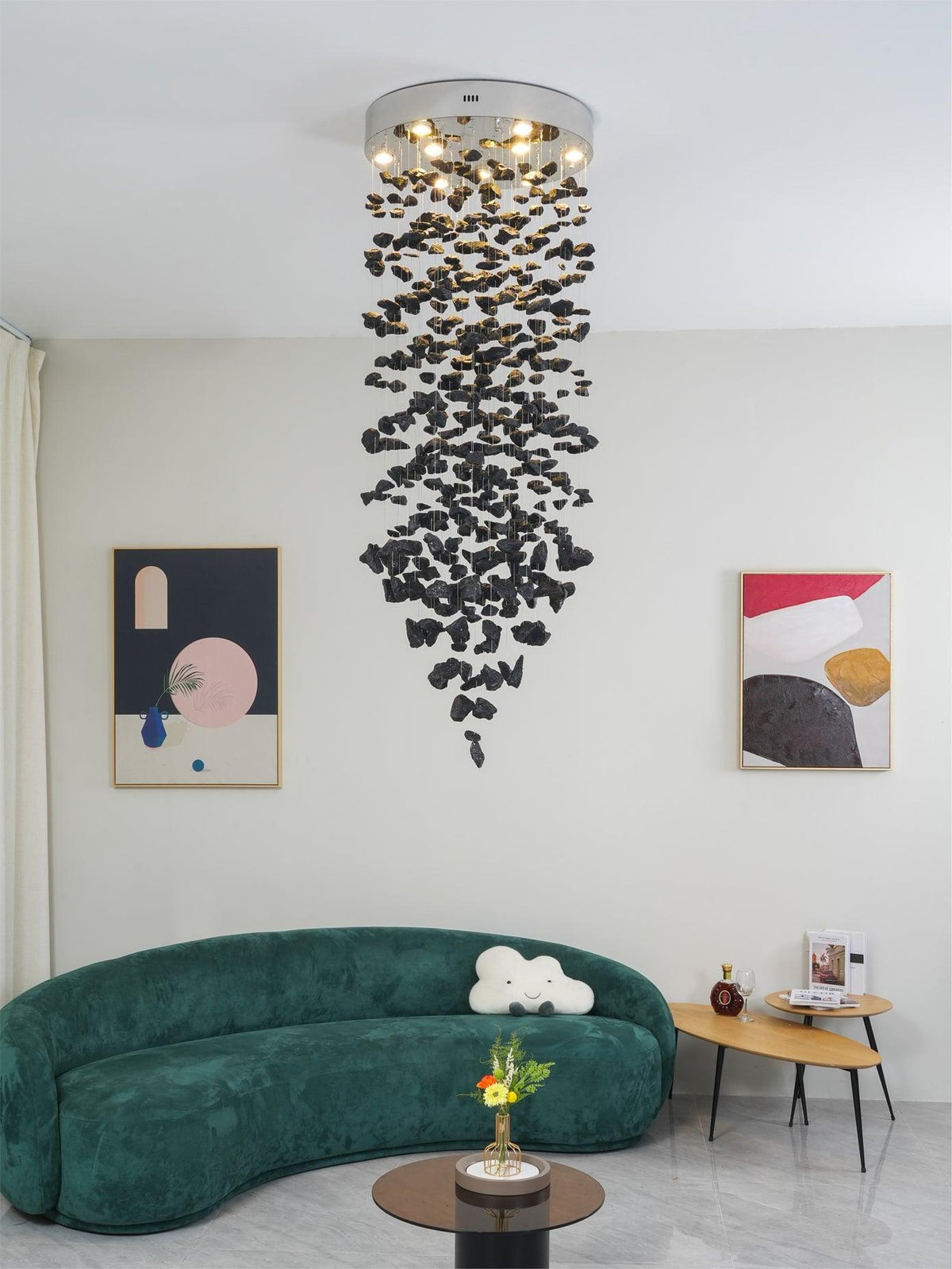 Charcoal Chandeliers M to R Curated Iron & Glass – handcrafted surface texture