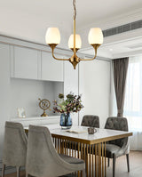 Charlie Curated Mouth-Blown Frosted Glass Chande – structural canopy joint detail