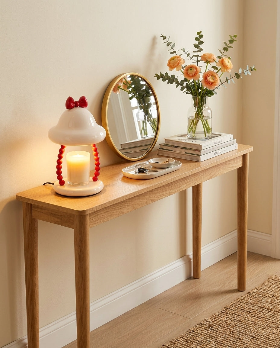 Charmora Candle Warmer Curated Finished Iron Tab – spatial dining room perspective
