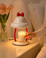 Charmora Candle Warmer Curated Finished Iron Tab warm illuminated room view