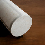 Spanish Alabaster Wall Lamp View 10 | Cylindrical Linen Fabric Wall Lamp | Wabi-Sabi Designer Sconce | JINSHE | JINSHE
