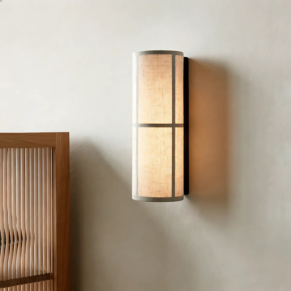 Cylindrical Linen Wall Lamp