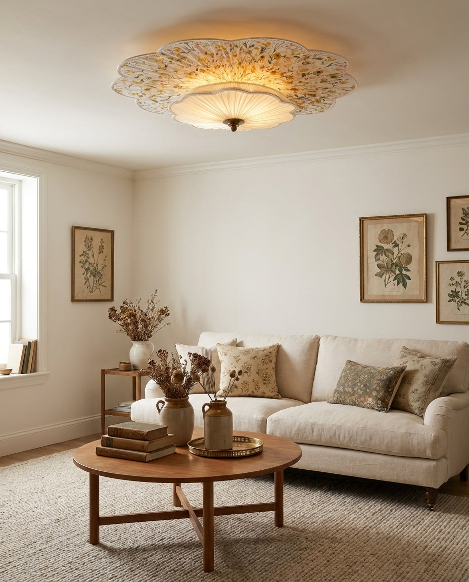 Solid Brass craftsmanship detail on Chintrelle Curated Solid Brass Flush Mount Ceili
