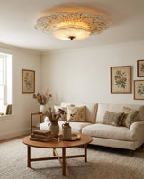 Solid Brass craftsmanship detail on Chintrelle Curated Solid Brass Flush Mount Ceili