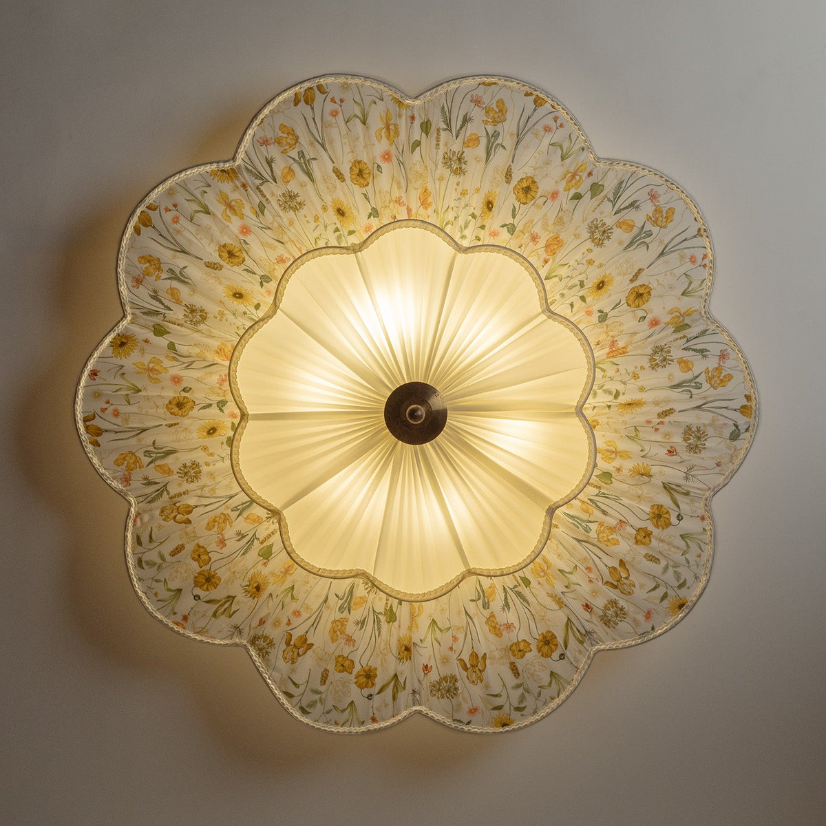 Chintrelle Curated Solid Brass Flush Mount Ceili – full fixture elevation view