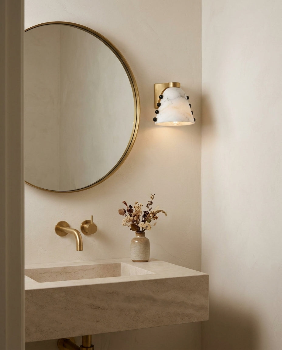 Cicero Alabaster Curated Alabaster Wall Sconce – unlit natural material contrast