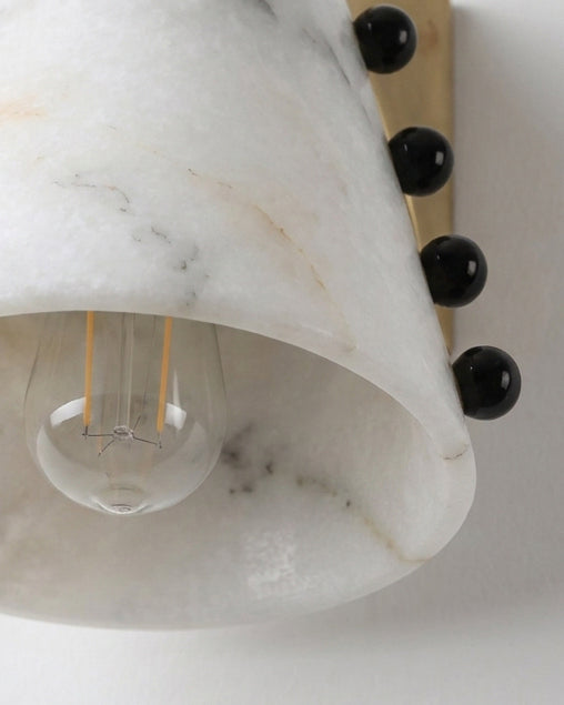 Cicero Alabaster Curated Alabaster Wall Sconce – full fixture elevation view