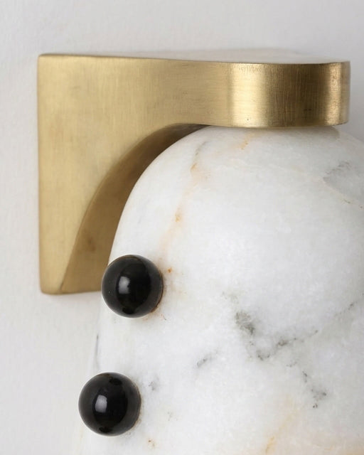 Cicero Alabaster Curated Alabaster Wall Sconce – side angled contour profile