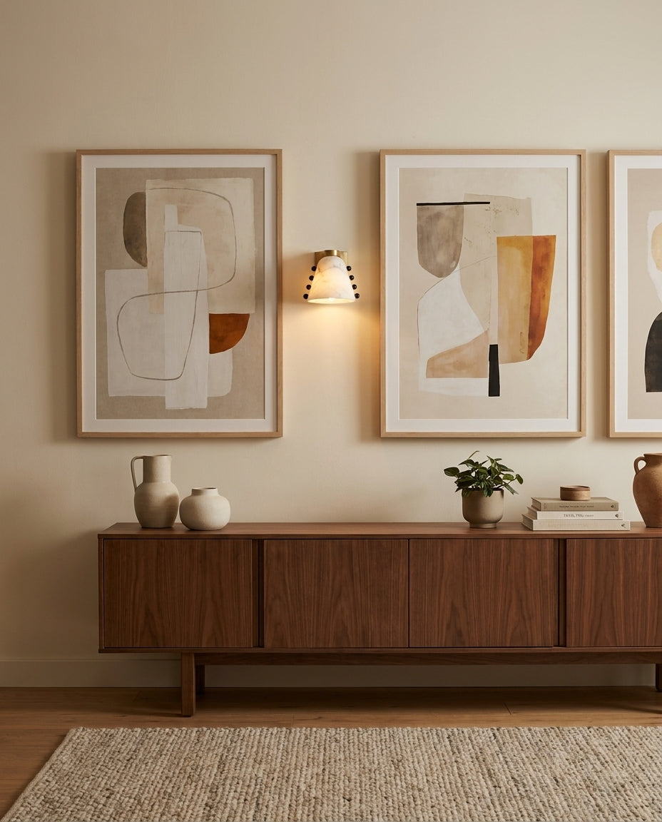 Cicero Alabaster Curated Alabaster Wall Sconce – dimensional scale reference