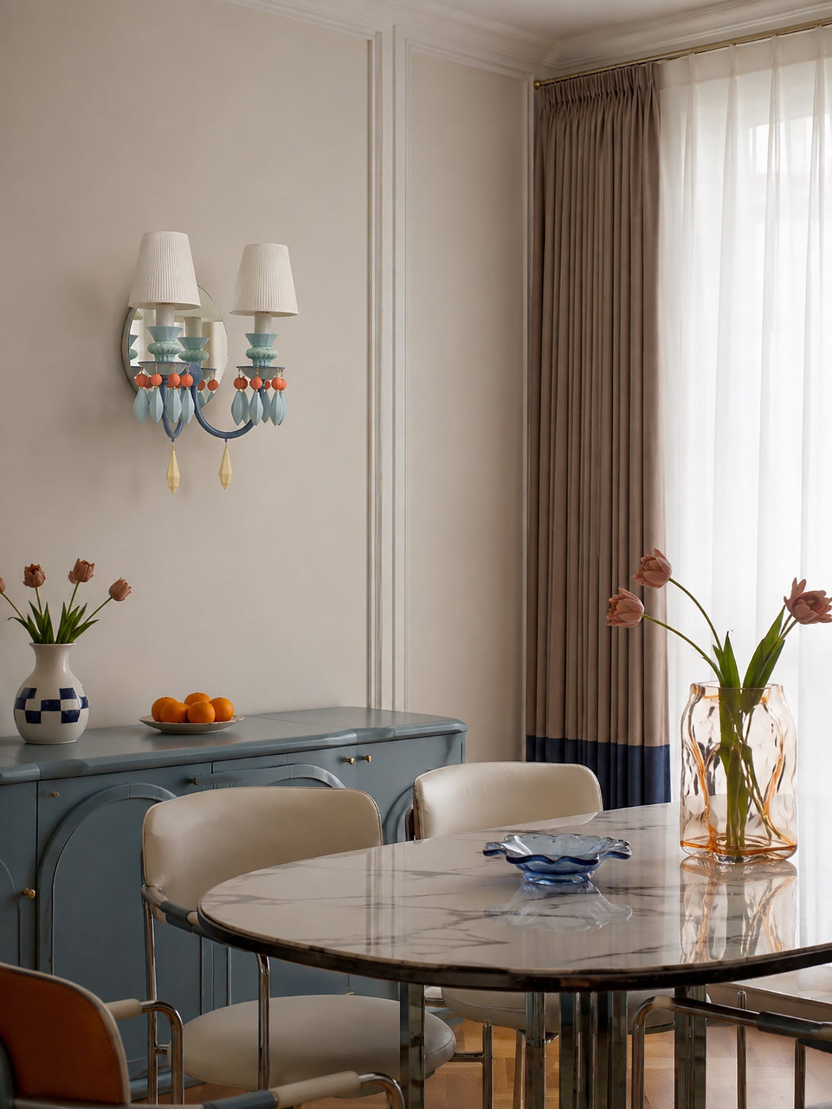 Cielora Curated Hand-Thrown Ceramic Wall Sconce – structural canopy joint detail