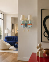 Cielora Curated Hand-Thrown Ceramic Wall Sconce – spatial dining room perspective