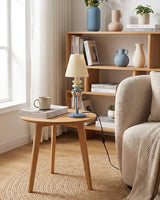 Cielora Curated Hand-Thrown Ceramic Table Lamp – illuminated warm ambiance setting