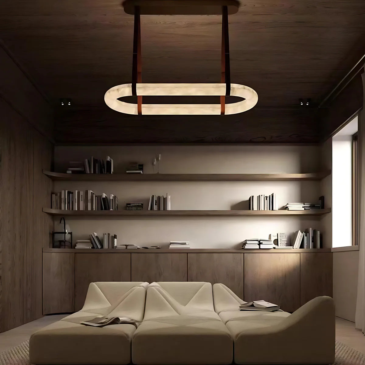 Spanish Alabaster Chandelier View 2 | Circle Chandelier | Spanish Alabaster | JINSHE | JINSHE