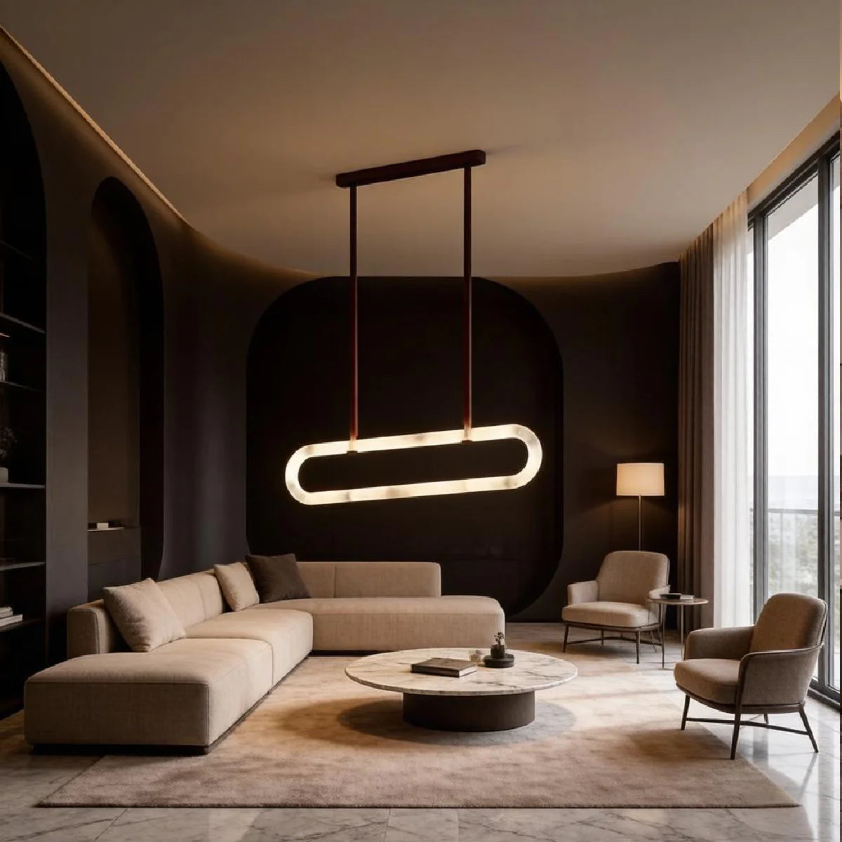 Spanish Alabaster Chandelier View 9 | Circle Round Chandelier | Spanish Alabaster | JINSHE | JINSHE