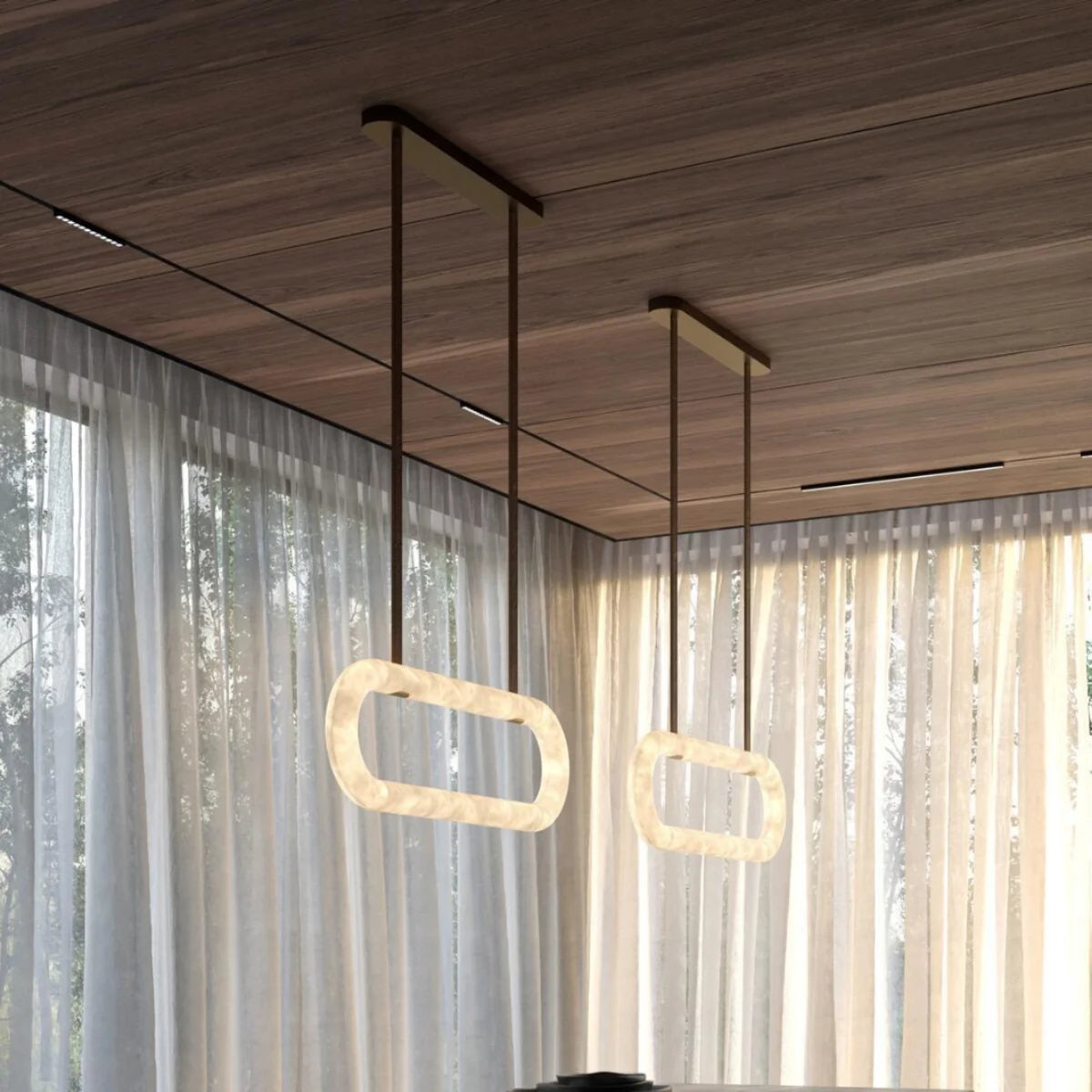 Spanish Alabaster Chandelier View 7 | Circle Round Chandelier | Spanish Alabaster | JINSHE | JINSHE