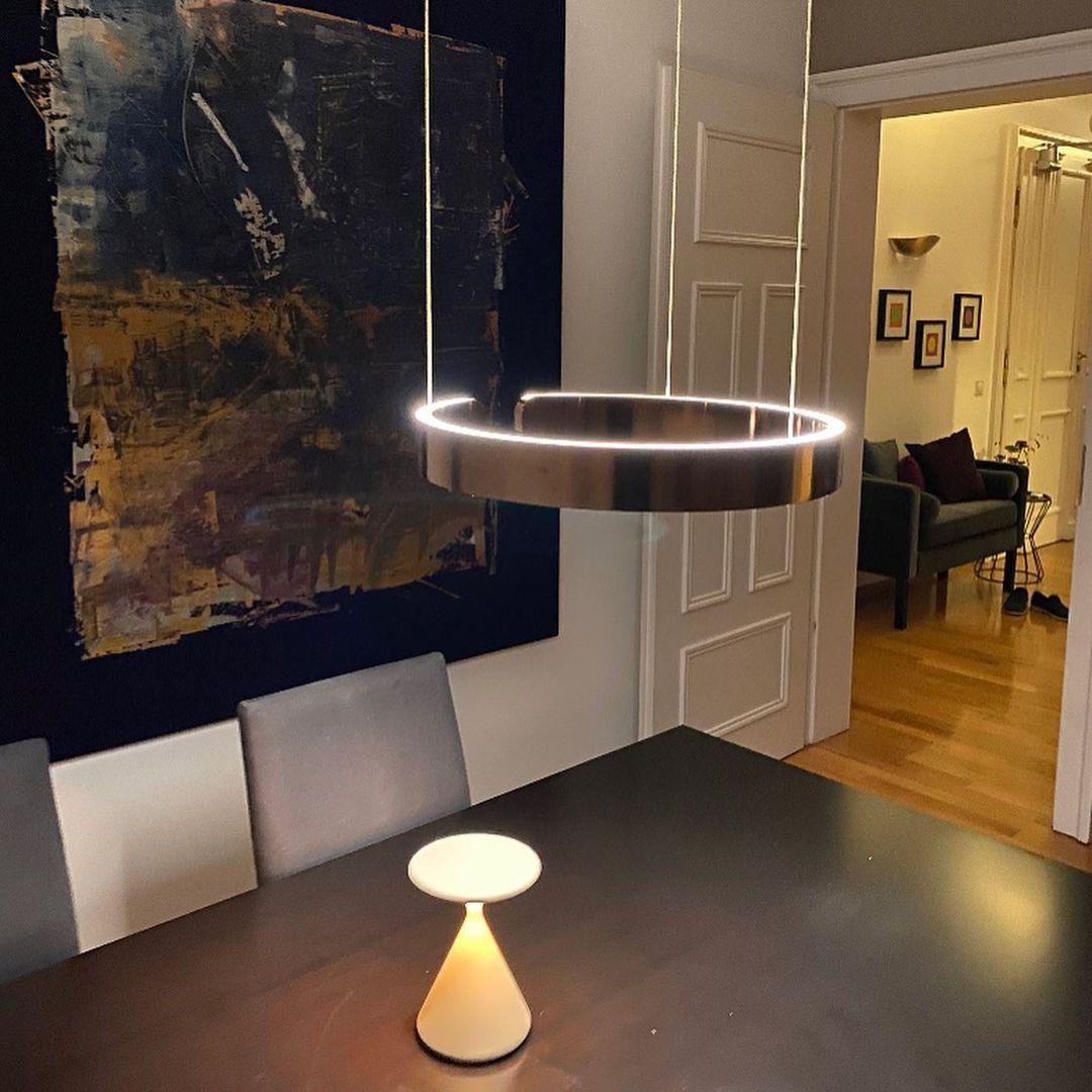 Circular Curated Iron & Glass Chandelier – structural canopy joint detail