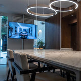 Circular Curated Iron & Glass Chandelier – full fixture elevation view