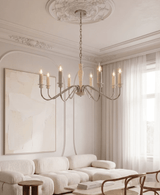 Claren Travertine Candle Curated Yellow Traverti – full fixture elevation view