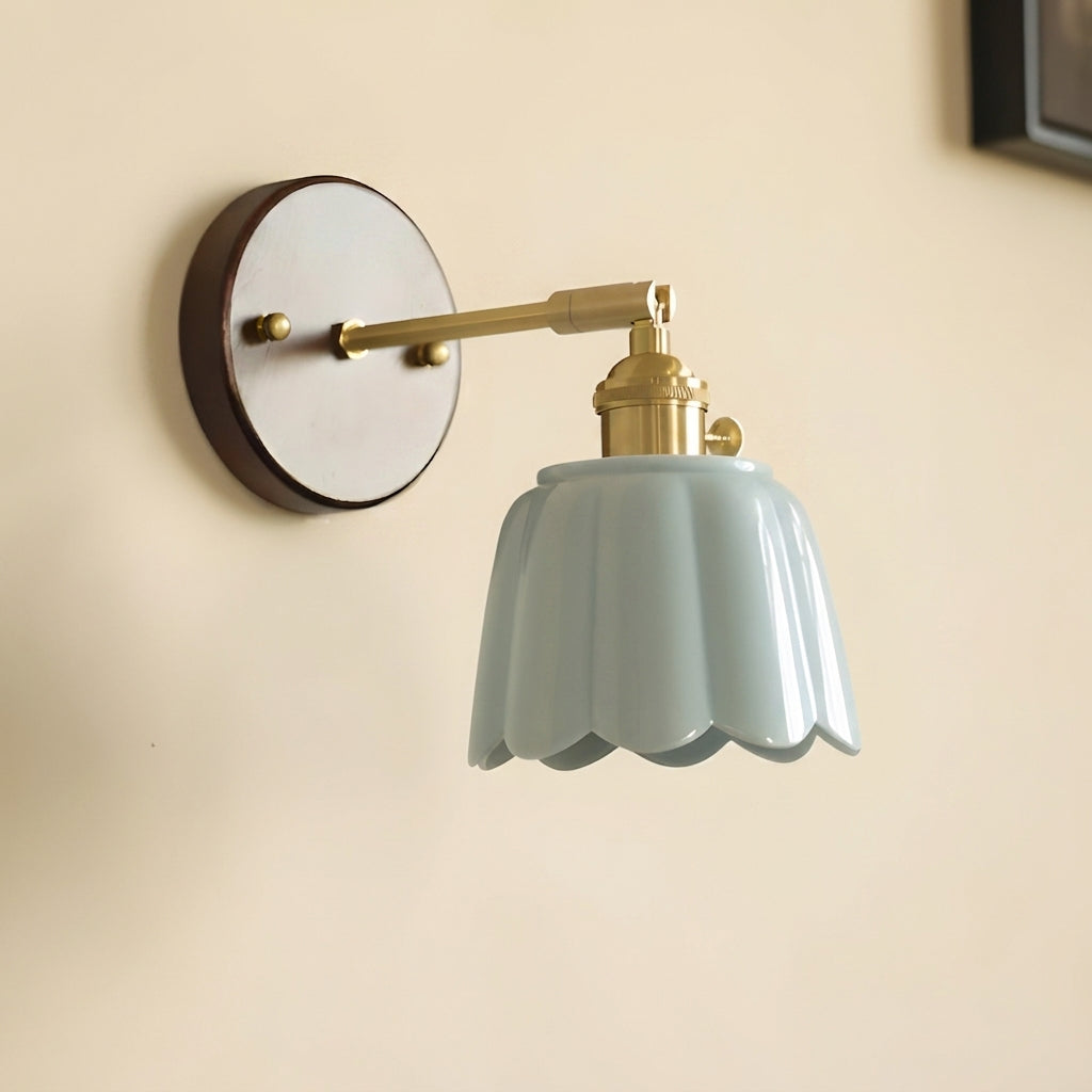 Clarette Curated Solid Brass Wall Sconce – unlit natural material contrast #1