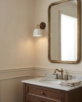 Clarette Curated Solid Brass Wall Sconce – handcrafted surface texture