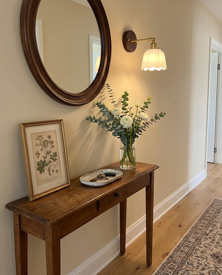 Clarette Curated Solid Brass Wall Sconce – dimensional scale reference